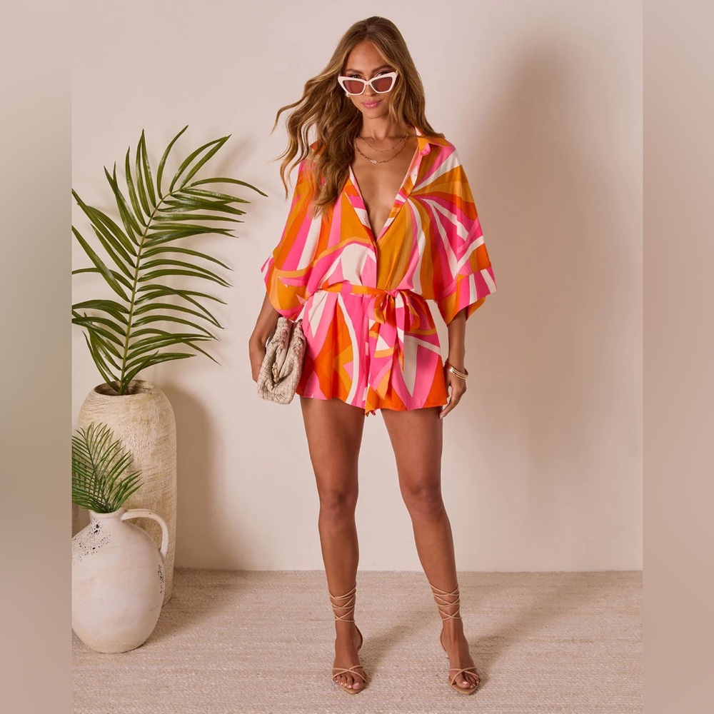 VICI Glow Hour Waist Tie Romper - Picture 2 of 12